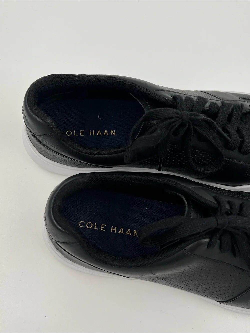 Cole Haan Men’s Grand Crosscourt Perforated Sneaker Black Leather Tennis 13M